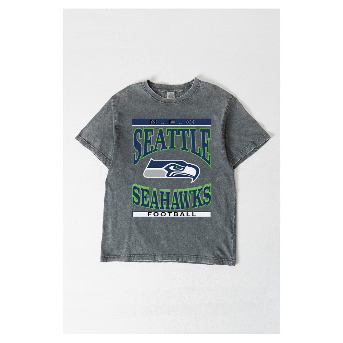 Seattle Seahawks Gameday Couture Women's Oversized Classic Grind Washed T-Shirt Gray