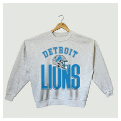 Detroit Lions Gameday Couture Women's Fierce Focus Premium Oversized Fleece Pullover Sweatshirt Ash