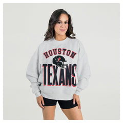 Houston Texans Gameday Couture Women's Fierce Focus Premium Oversized Fleece Pullover Sweatshirt Ash