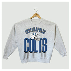 Indianapolis Colts Gameday Couture Women's Fierce Focus Premium Oversized Fleece Pullover Sweatshirt Ash