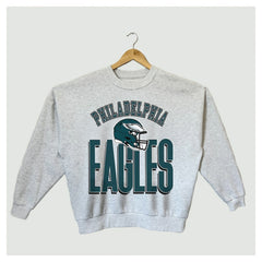 Philadelphia Eagles Gameday Couture Women's Fierce Focus Premium Oversized Fleece Pullover Sweatshirt Ash