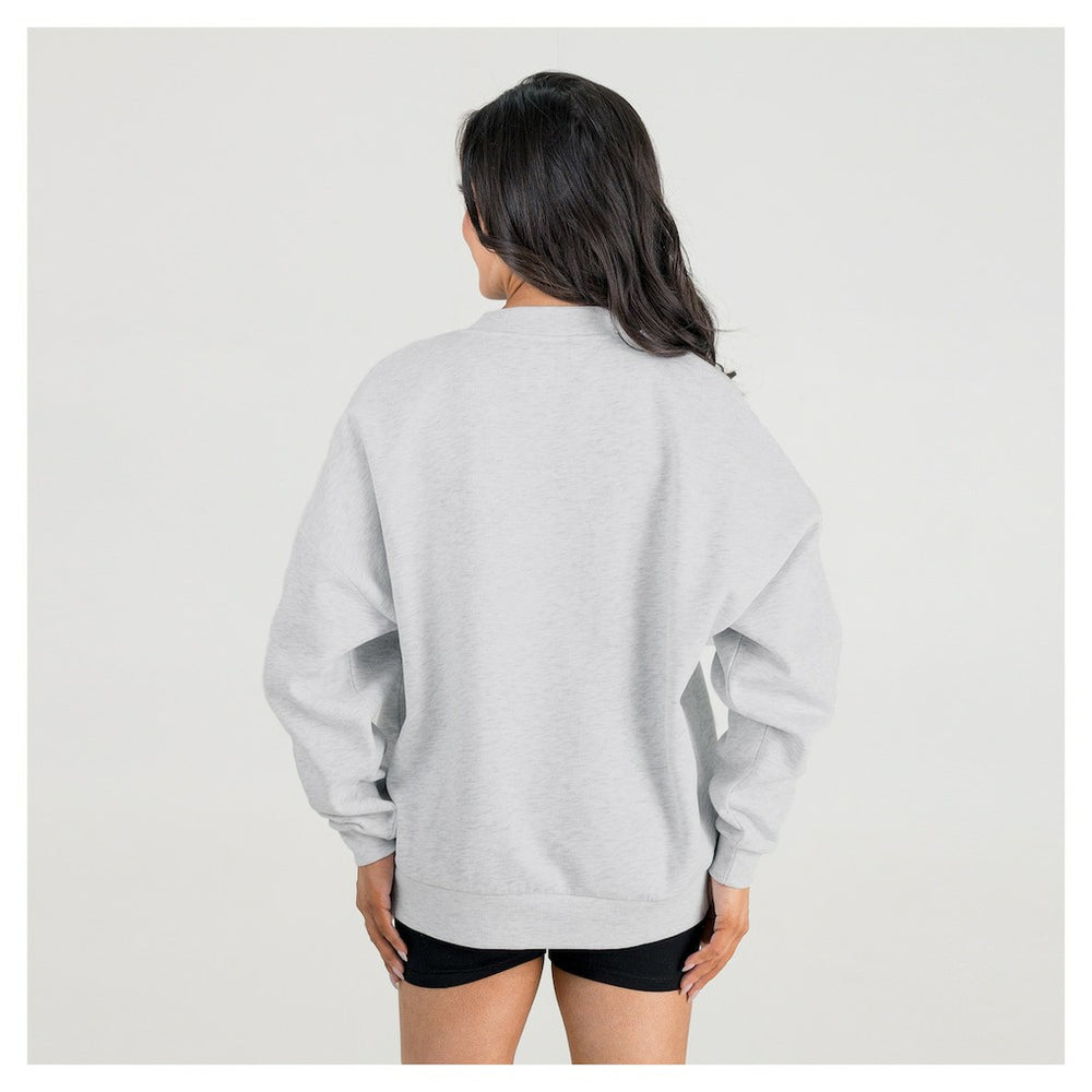 New York Jets Gameday Couture Women's Fierce Focus Premium Oversized Fleece Pullover Sweatshirt Ash