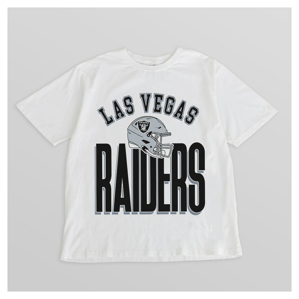 Las Vegas Raiders Gameday Couture Women's Oversized Classic Fierce Focus T-Shirt White