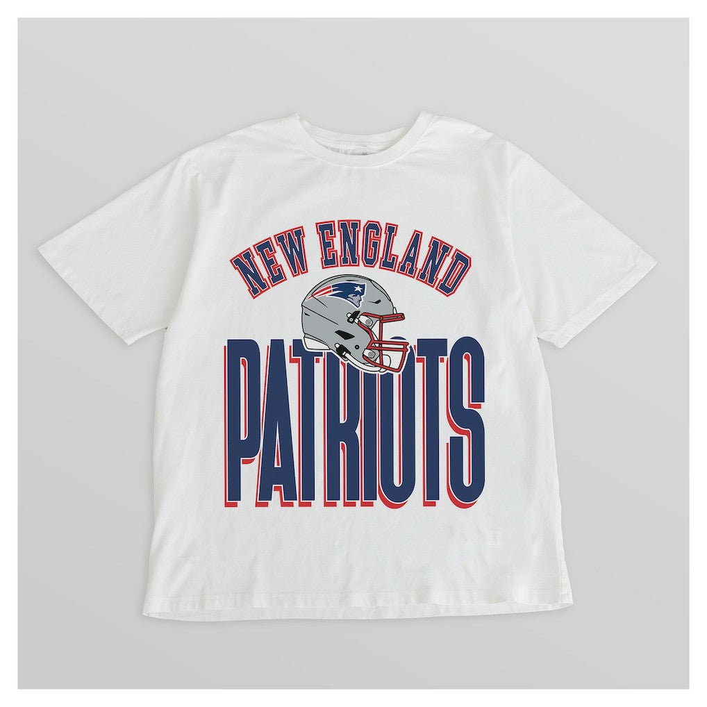 New England Patriots Gameday Couture Women's Oversized Classic Fierce Focus T-Shirt White