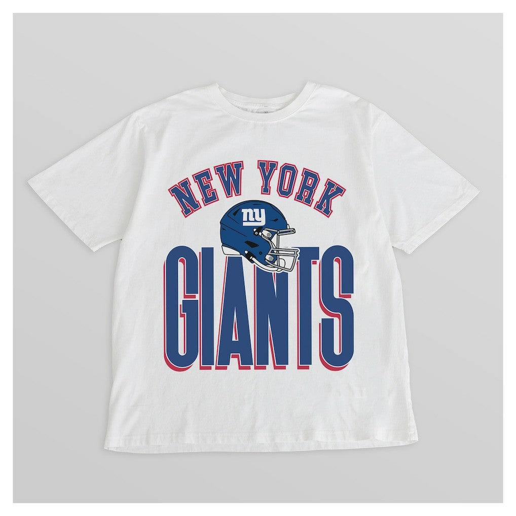 New York Giants Gameday Couture Women's Oversized Classic Fierce Focus T-Shirt White