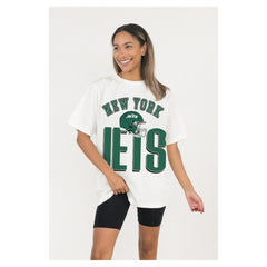New York Jets Gameday Couture Women's Oversized Classic Fierce Focus T-Shirt White
