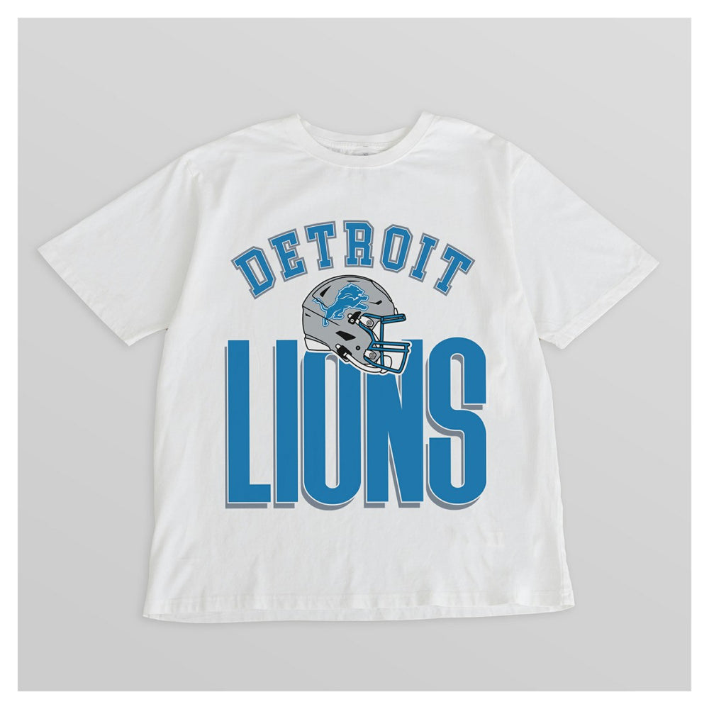 Detroit Lions Gameday Couture Women's Oversized Classic Fierce Focus T-Shirt White