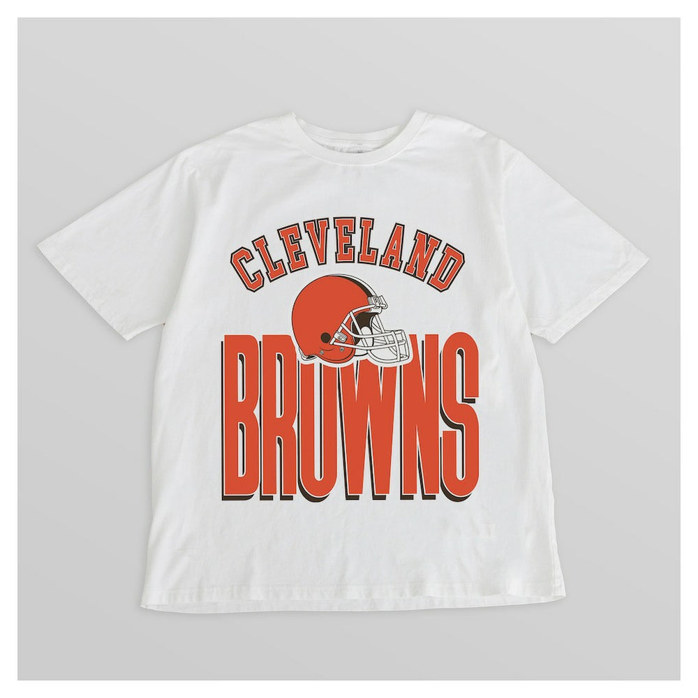 Cleveland Browns Gameday Couture Women's Oversized Classic Fierce Focus T-Shirt White