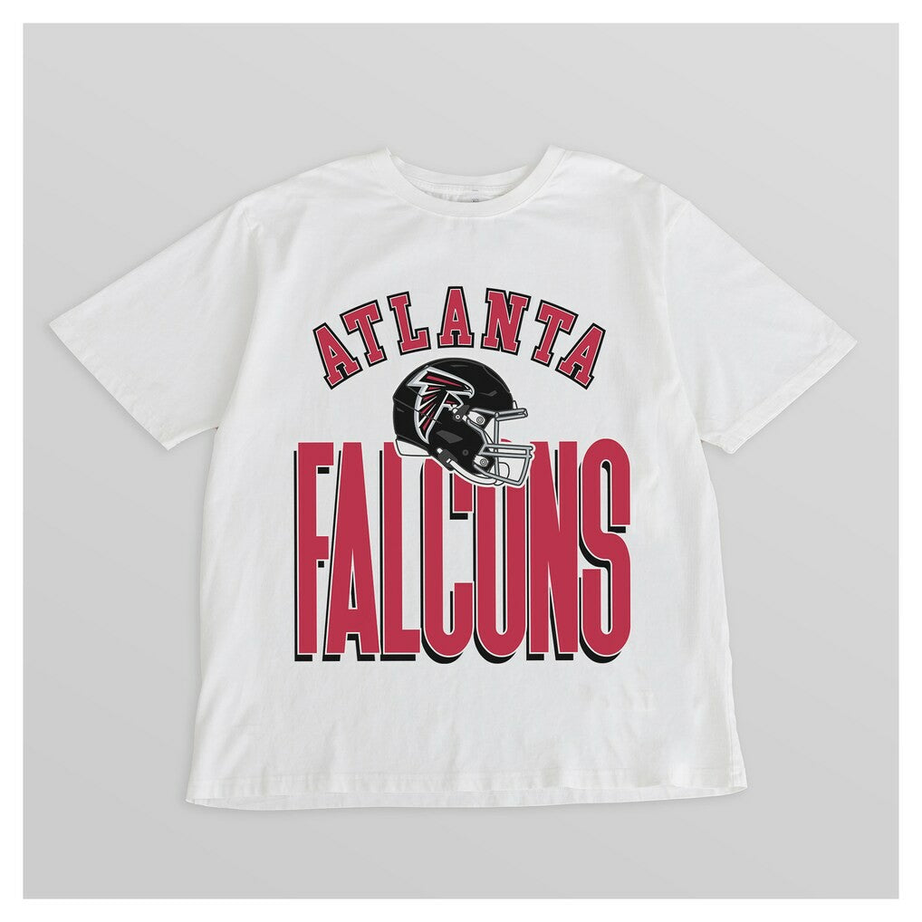 Atlanta Falcons Gameday Couture Women's Oversized Classic Fierce Focus T-Shirt White