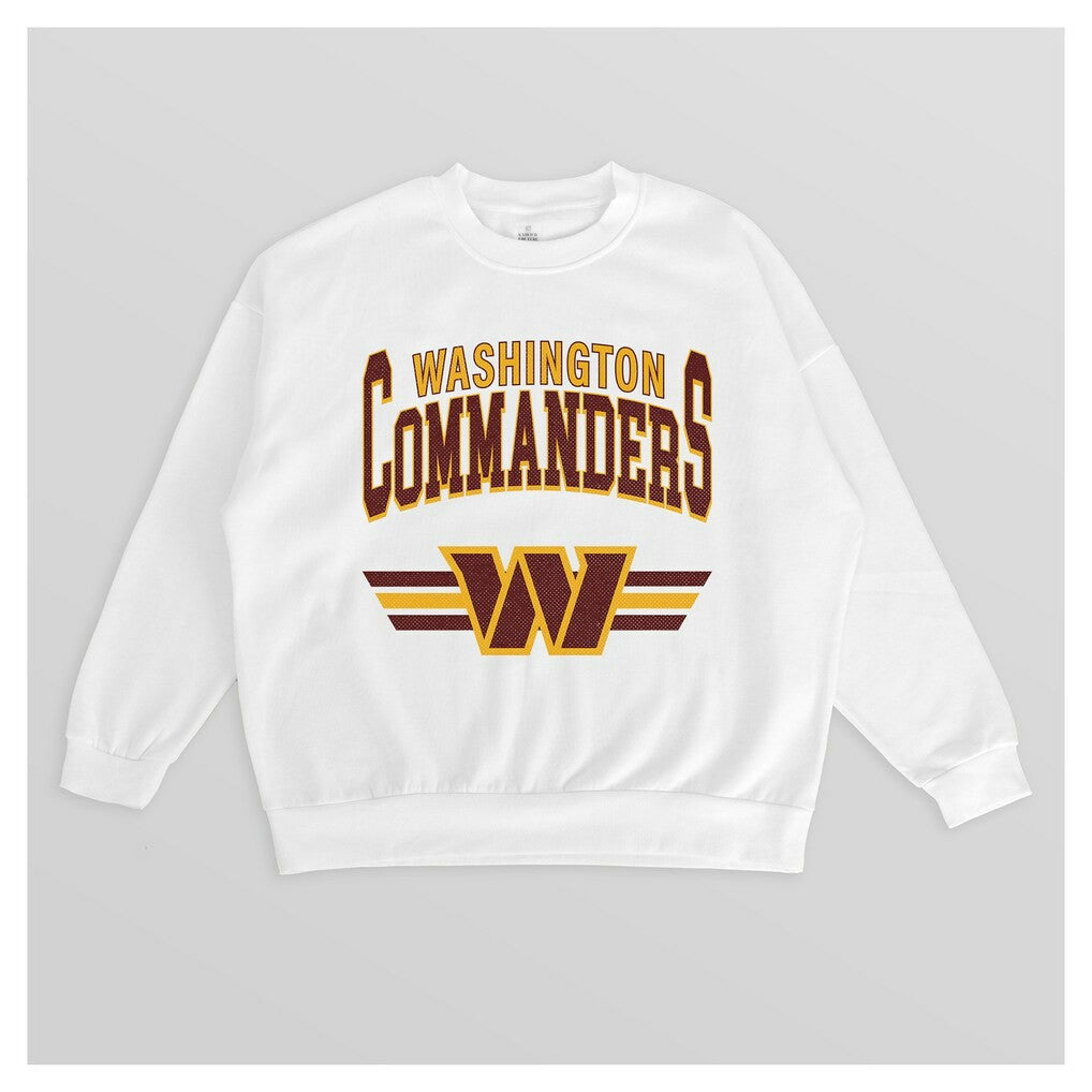 Washington Commanders Gameday Couture Women's Swift Strike Premium Oversized Fleece Pullover Sweatshirt White