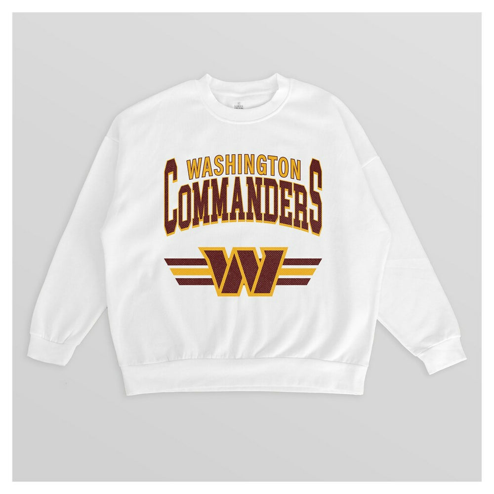 Washington Commanders Gameday Couture Women's Swift Strike Premium Oversized Fleece Pullover Sweatshirt White