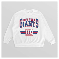 New York Giants Gameday Couture Women's Swift Strike Premium Oversized Fleece Pullover Sweatshirt White