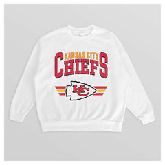 Kansas City Chiefs Gameday Couture Women's Swift Strike Premium Oversized Fleece Pullover Sweatshirt White