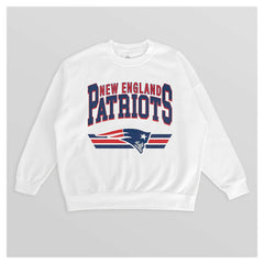 New England Patriots Gameday Couture Women's Swift Strike Premium Oversized Fleece Pullover Sweatshirt White