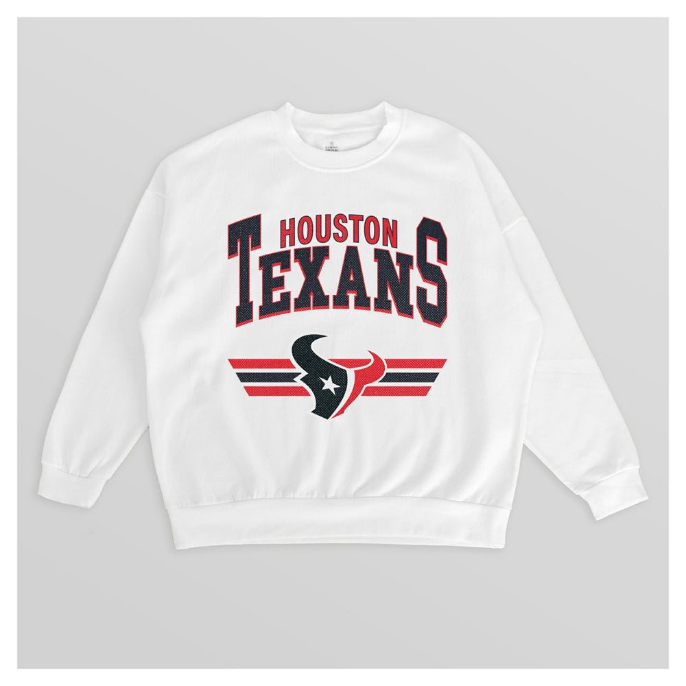 Houston Texans Gameday Couture Women's Swift Strike Premium Oversized Fleece Pullover Sweatshirt White