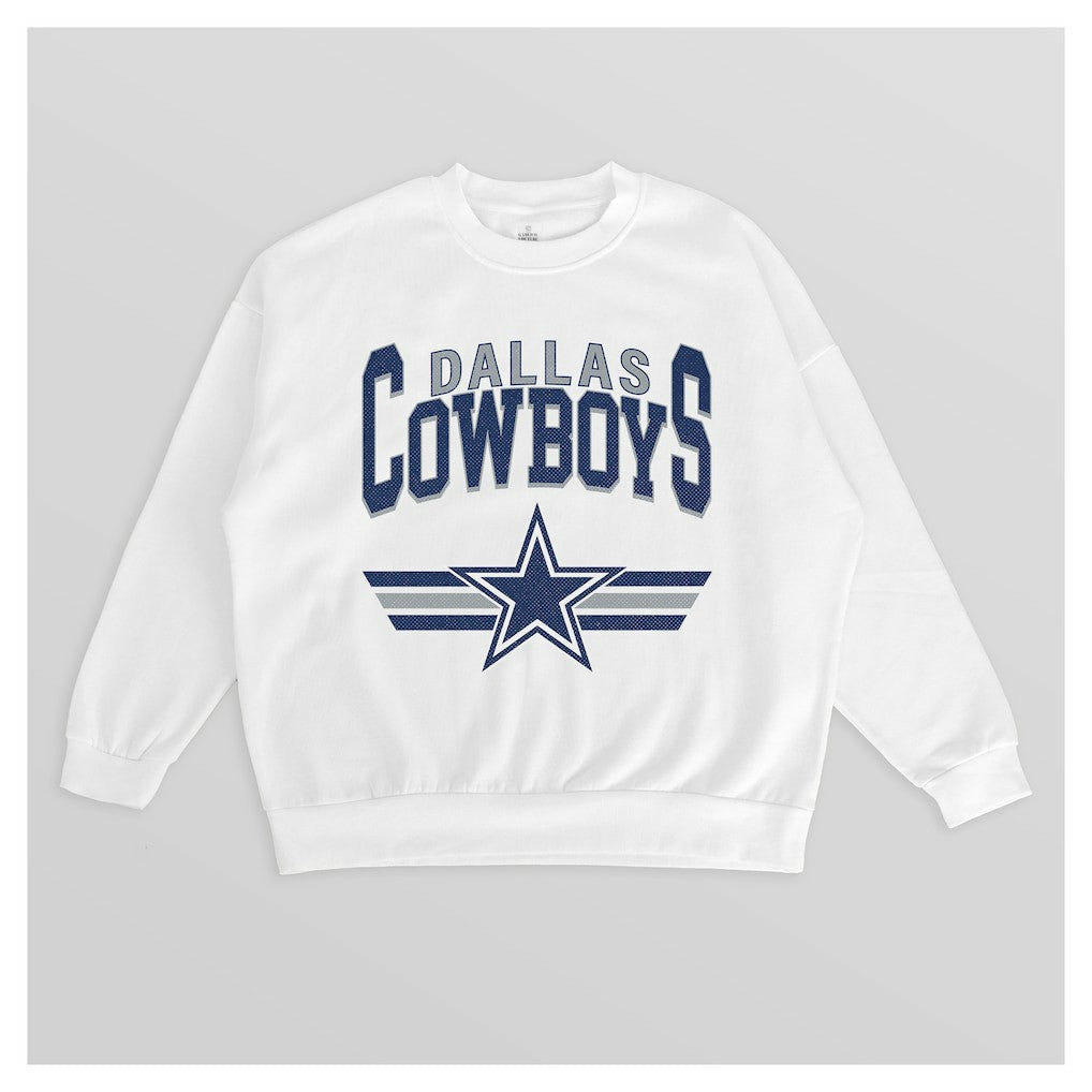 Dallas Cowboys Gameday Couture Women's Swift Strike Premium Oversized Fleece Pullover Sweatshirt White