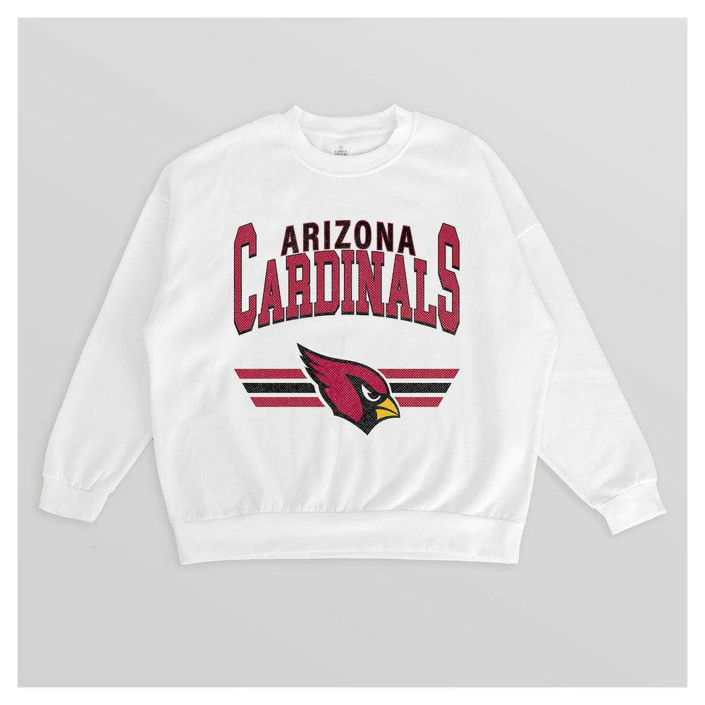 Arizona Cardinals Gameday Couture Women's Swift Strike Premium Oversized Fleece Pullover Sweatshirt White