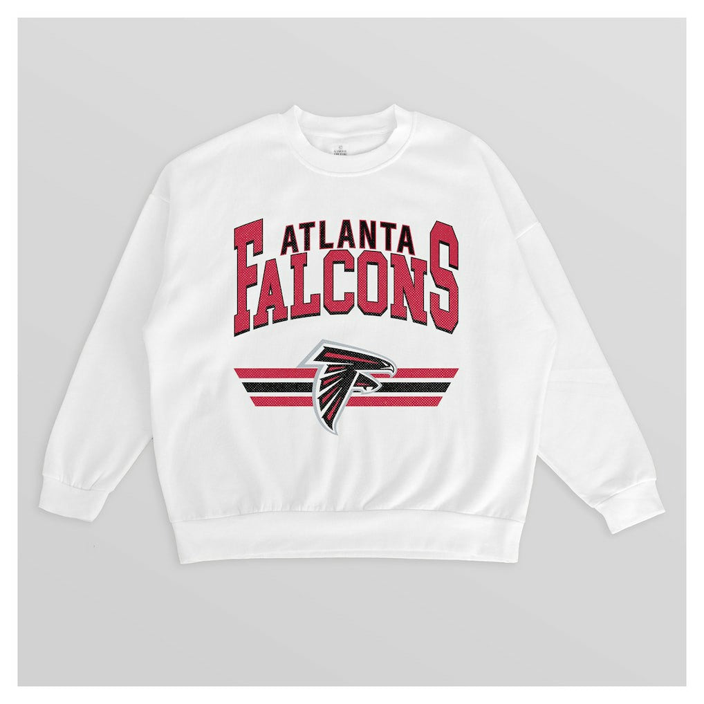 Atlanta Falcons Gameday Couture Women's Swift Strike Premium Oversized Fleece Pullover Sweatshirt White