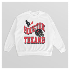 Houston Texans Gameday Couture Women's Oversized Hard Earned Premium Fleece Pullover Sweatshirt White