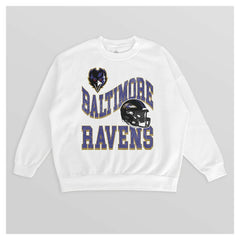 Baltimore Ravens Gameday Couture Women's Oversized Hard Earned Premium Fleece Pullover Sweatshirt White