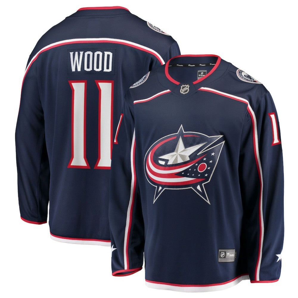 Miles Wood Columbus Blue Jackets Fanatics Home Breakaway Jersey - Navy - NHL 203322874