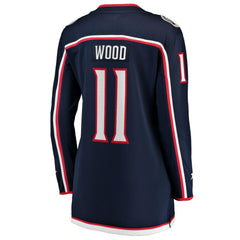 Miles Wood Columbus Blue Jackets Fanatics Women's Home Breakaway Jersey - Navy - NHL 203322904