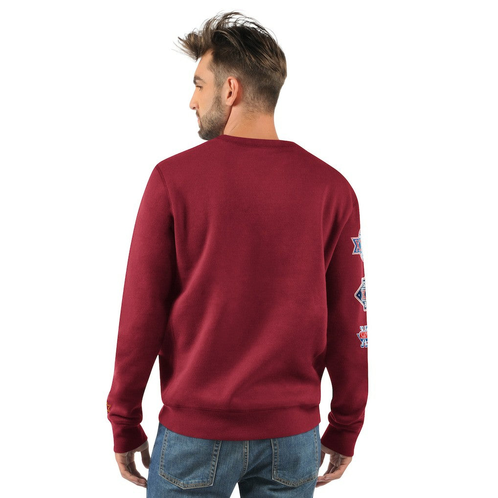 Washington Commanders Starter Fight On Knit Crewneck Sweatshirt Burgundy