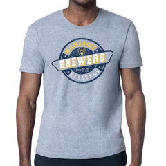 Milwaukee Brewers Starter Route 66 Team Logo T-Shirt - Heather Gray - MLB Lifestyle