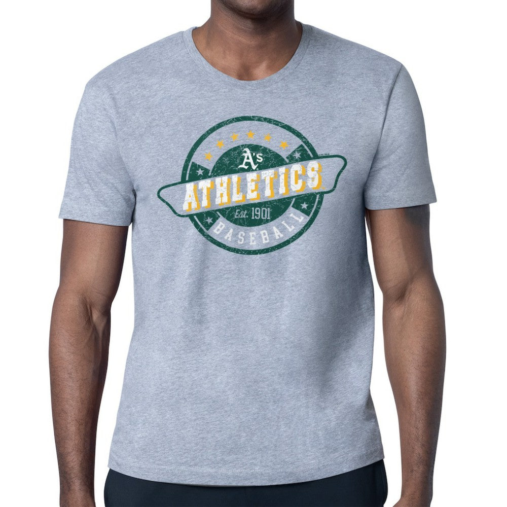 Athletics Starter Route 66 Team Logo T-Shirt - Heather Gray - MLB Discount