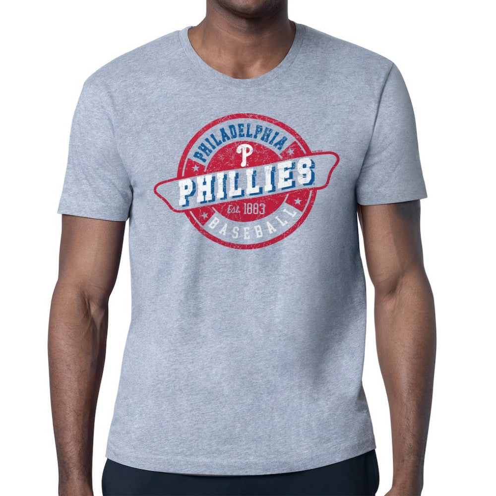 Philadelphia Phillies Starter Route 66 Team Logo T-Shirt - Heather Gray - MLB Sale