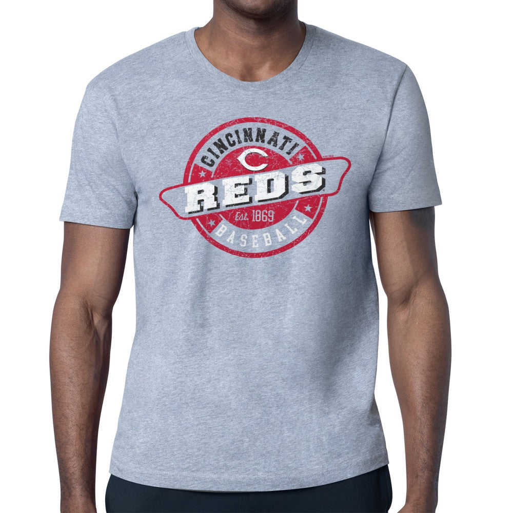 Cincinnati Reds Starter Route 66 Team Logo T-Shirt - Heather Gray - MLB on Sale