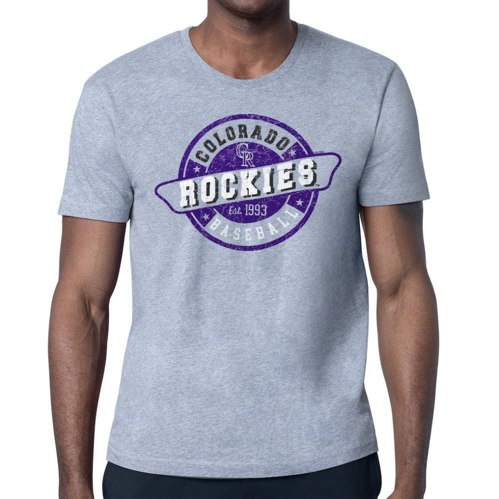 Colorado Rockies Starter Route 66 Team Logo T-Shirt - Gray - MLB Lifestyle