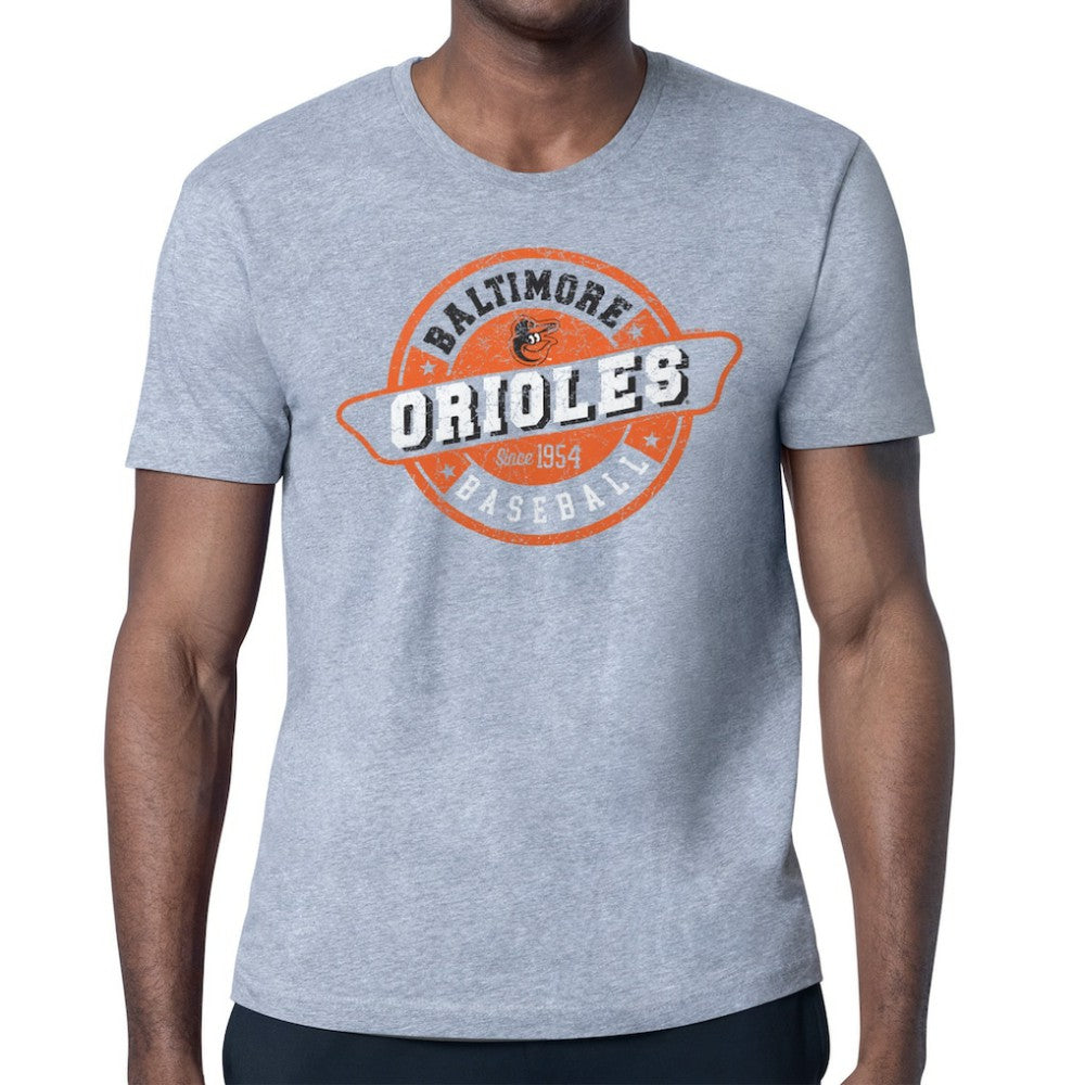 Baltimore Orioles Starter Route 66 Team Logo T-Shirt - Heather Gray - MLB Online