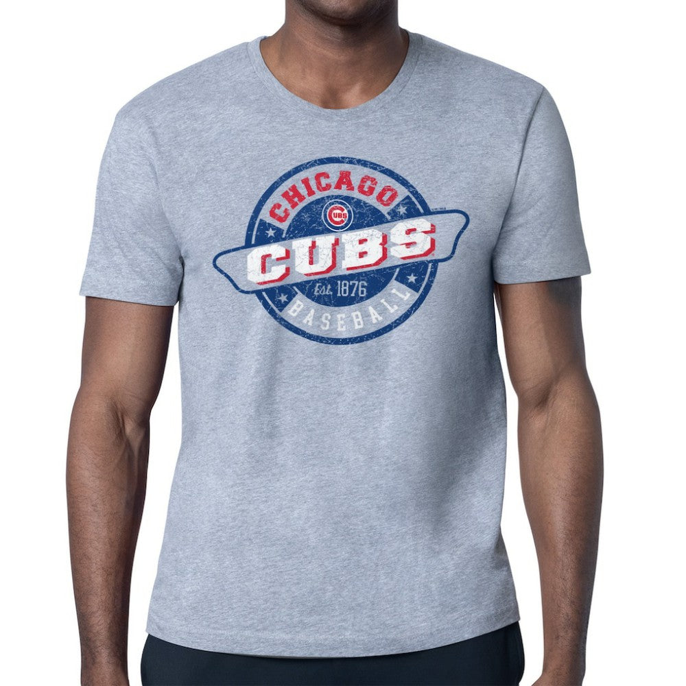 Chicago Cubs Starter Route 66 Team Logo T-Shirt - Gray - MLB Lifestyle