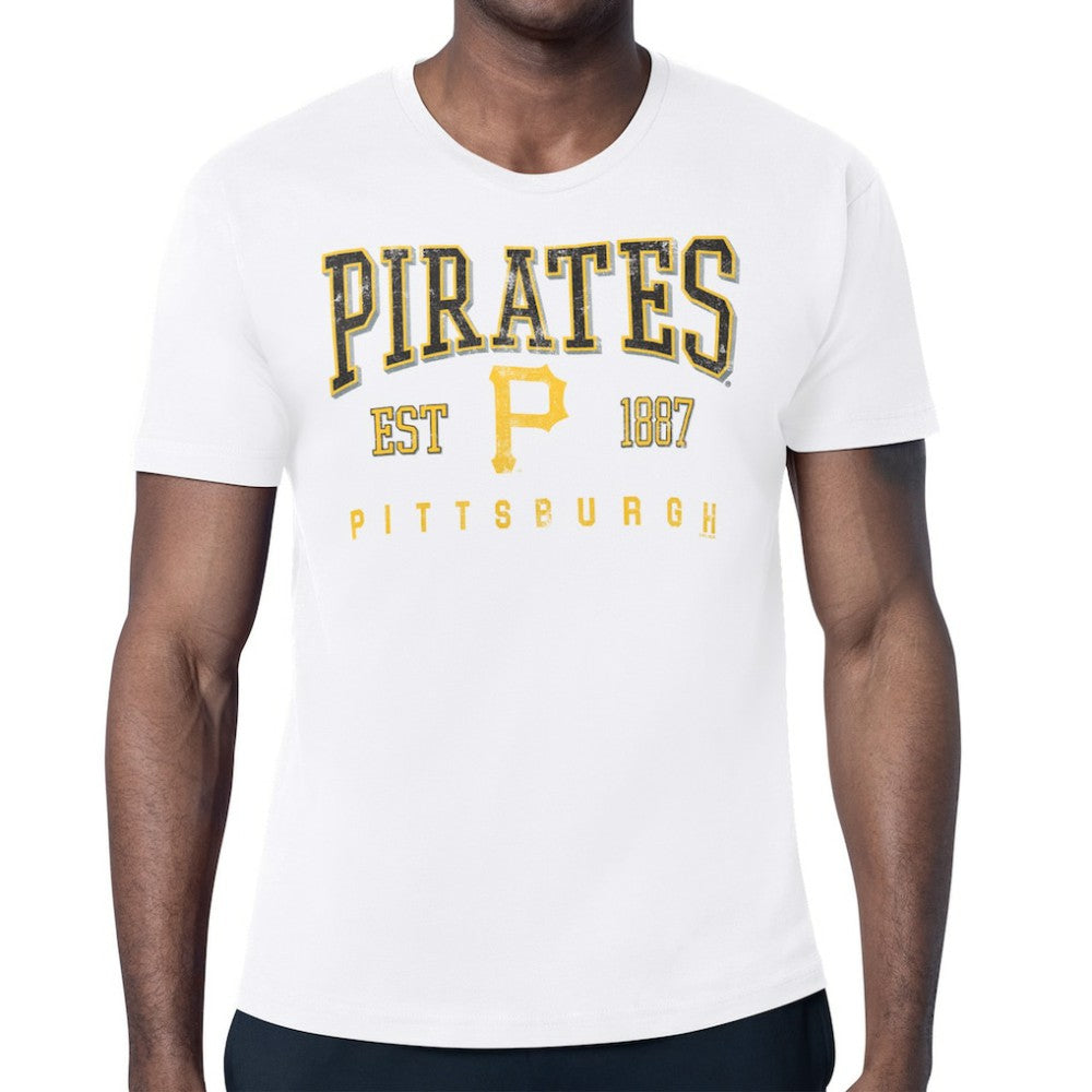 Pittsburgh Pirates Starter Distressed Logo T-Shirt - White - MLB on Sale