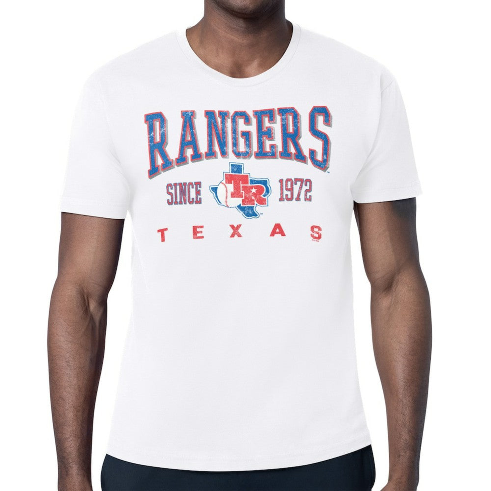 Texas Rangers Starter Distressed Logo T-Shirt - White - MLB Lifestyle