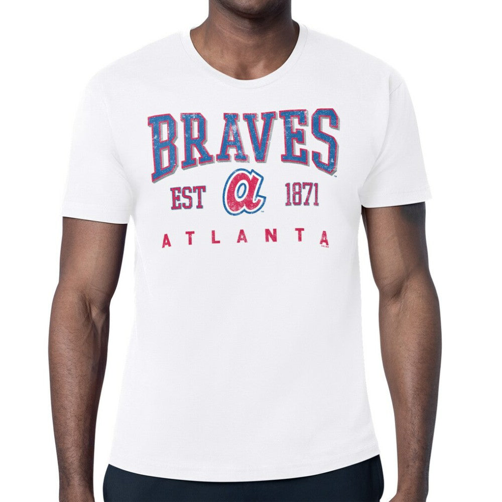 Atlanta Braves Starter Distressed Logo T-Shirt - White - MLB Online