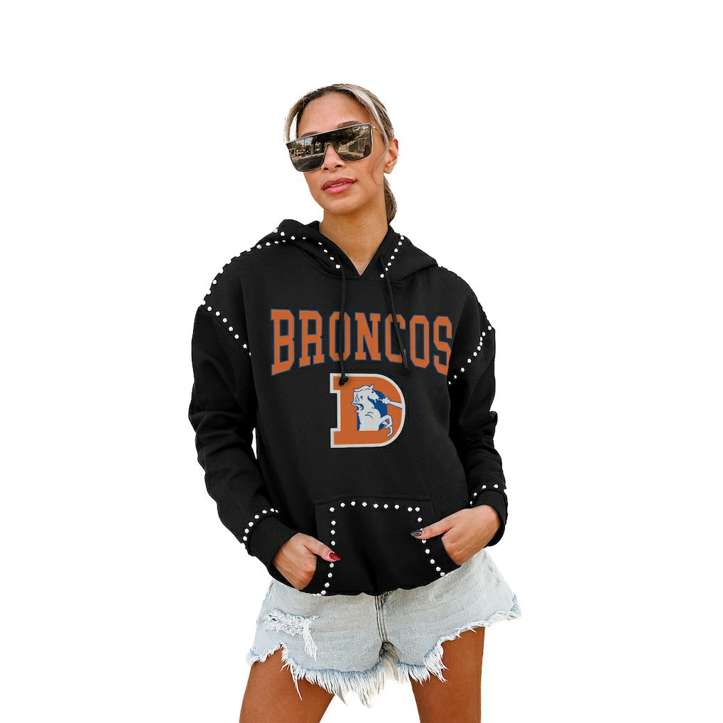 Denver Broncos Gameday Couture Women's Studded Pullover Hoodie Black
