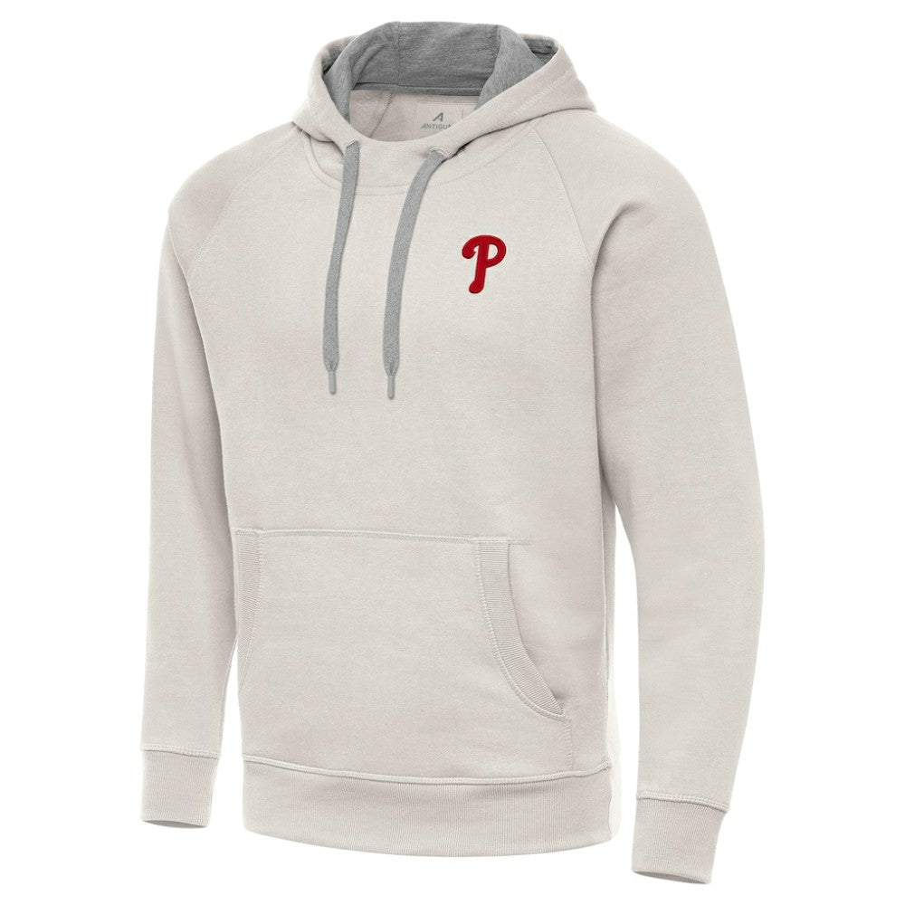 Philadelphia Phillies Antigua Victory Pullover Hoodie - Cream - MLB Lifestyle