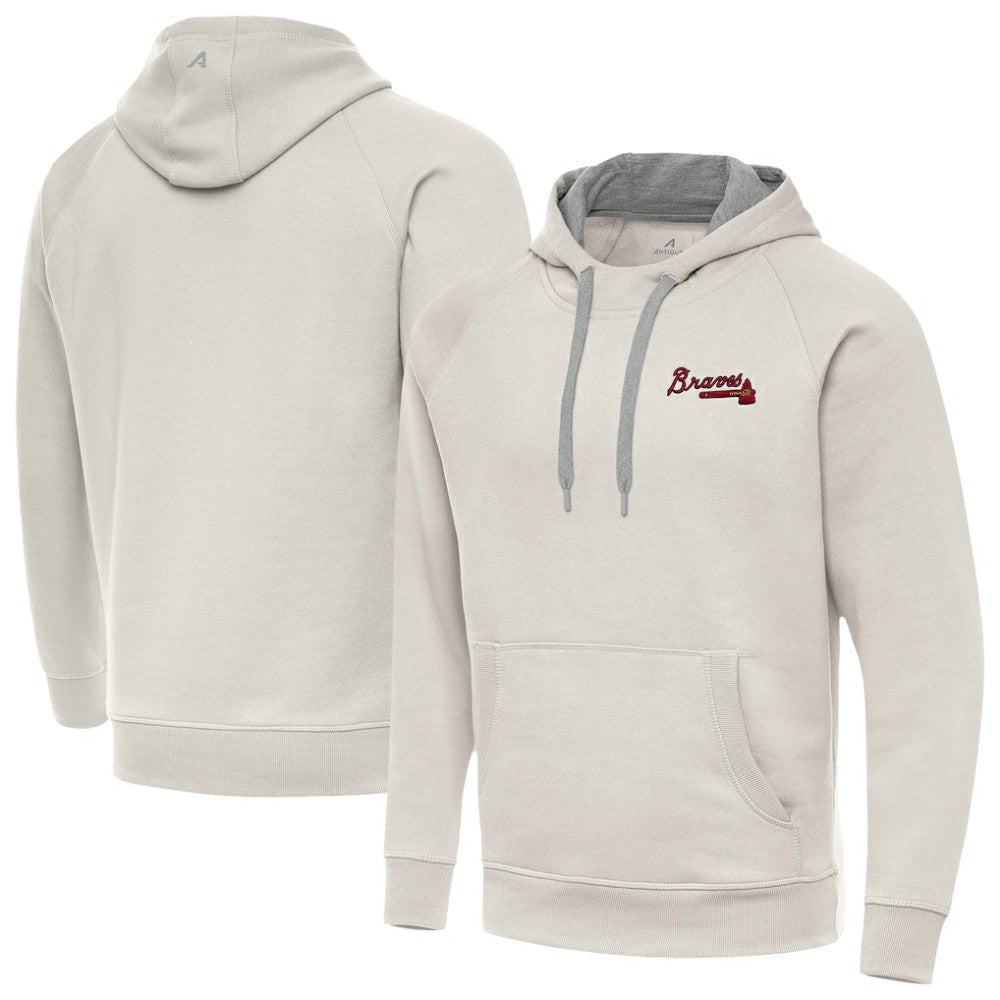 Atlanta Braves Antigua Victory Pullover Hoodie - Cream - MLB on Sale