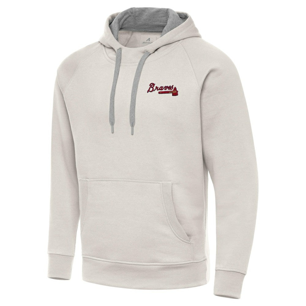 Atlanta Braves Antigua Victory Pullover Hoodie - Cream - MLB on Sale
