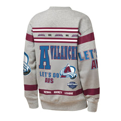 Colorado Avalanche Mitchell & Ness Youth Allover Print Fleece Crewneck Sweatshirt - Heather Gray - NHL 203328817