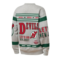 New Jersey Devils Mitchell & Ness Youth Allover Print Fleece Crewneck Sweatshirt - Heather Gray - NHL 203328819