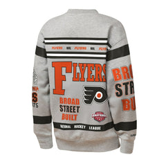 Philadelphia Flyers Mitchell & Ness Youth Allover Print Fleece Crewneck Sweatshirt - Heather Gray - NHL 203328820
