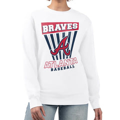 Atlanta Braves Starter Women's Poster Print Team Fleece Pullover Sweatshirt - White - MLB Online