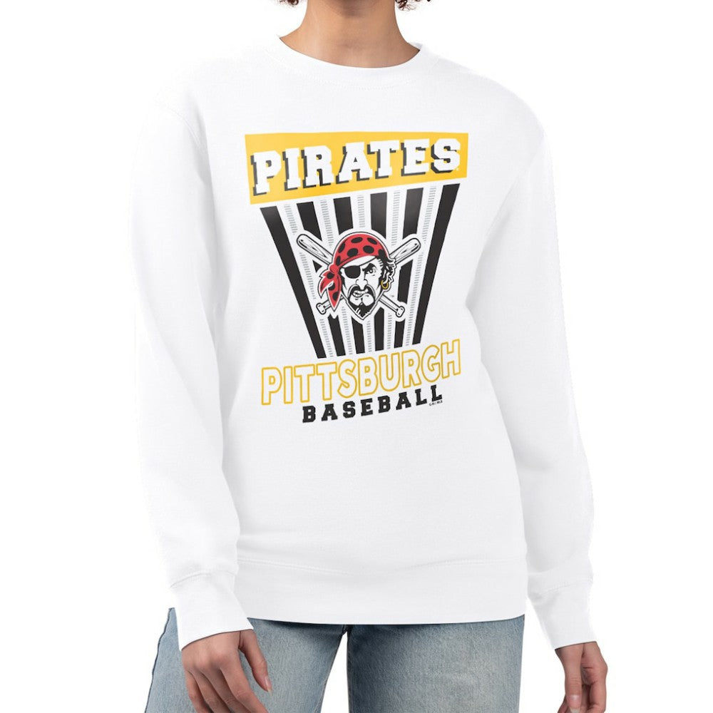 Pittsburgh Pirates Starter Women's Poster Print Team Fleece Pullover Sweatshirt - White - MLB Online