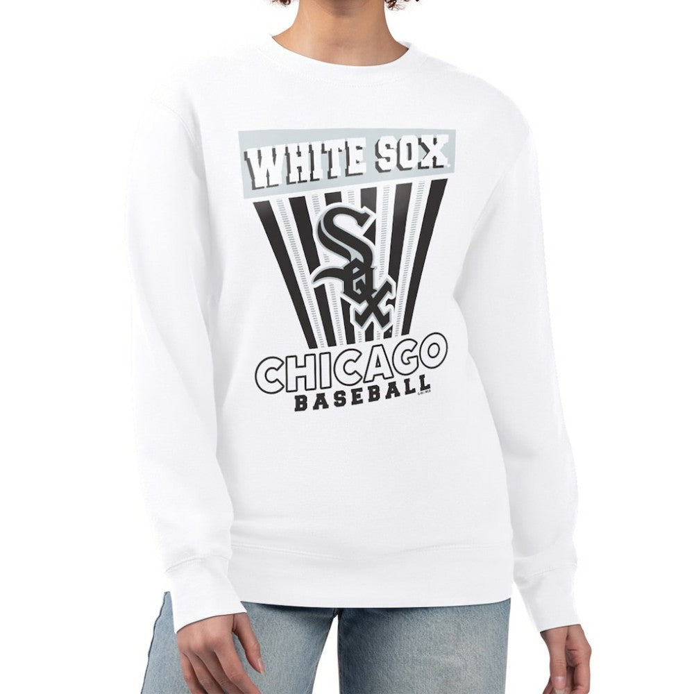 Chicago White Sox Starter Women's Poster Print Team Fleece Pullover Sweatshirt - White - MLB Sale