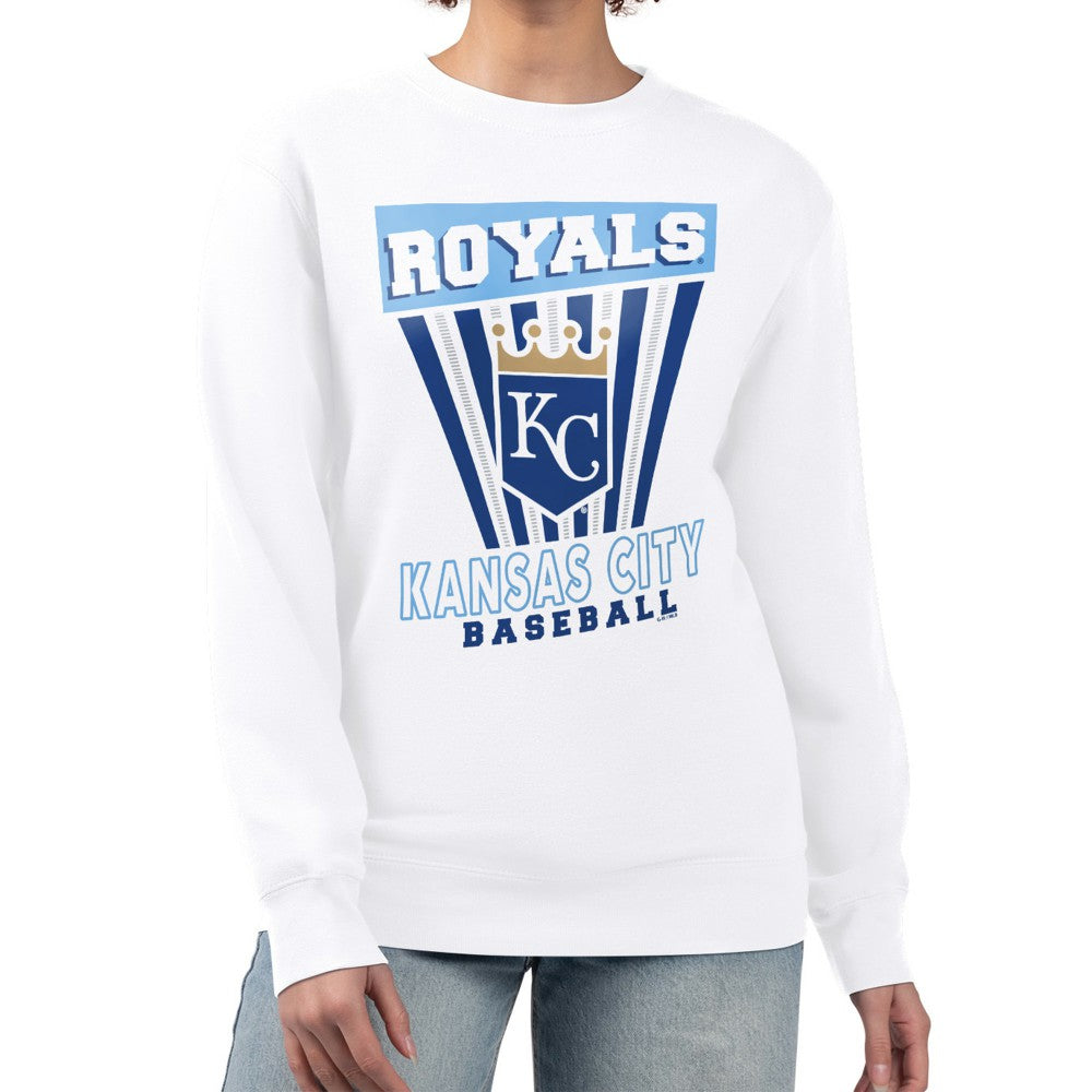 Kansas City Royals Starter Women's Poster Print Team Fleece Pullover Sweatshirt - White - MLB on Sale