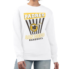 San Diego Padres Starter Women's Poster Print Team Fleece Pullover Sweatshirt - White - MLB on Sale
