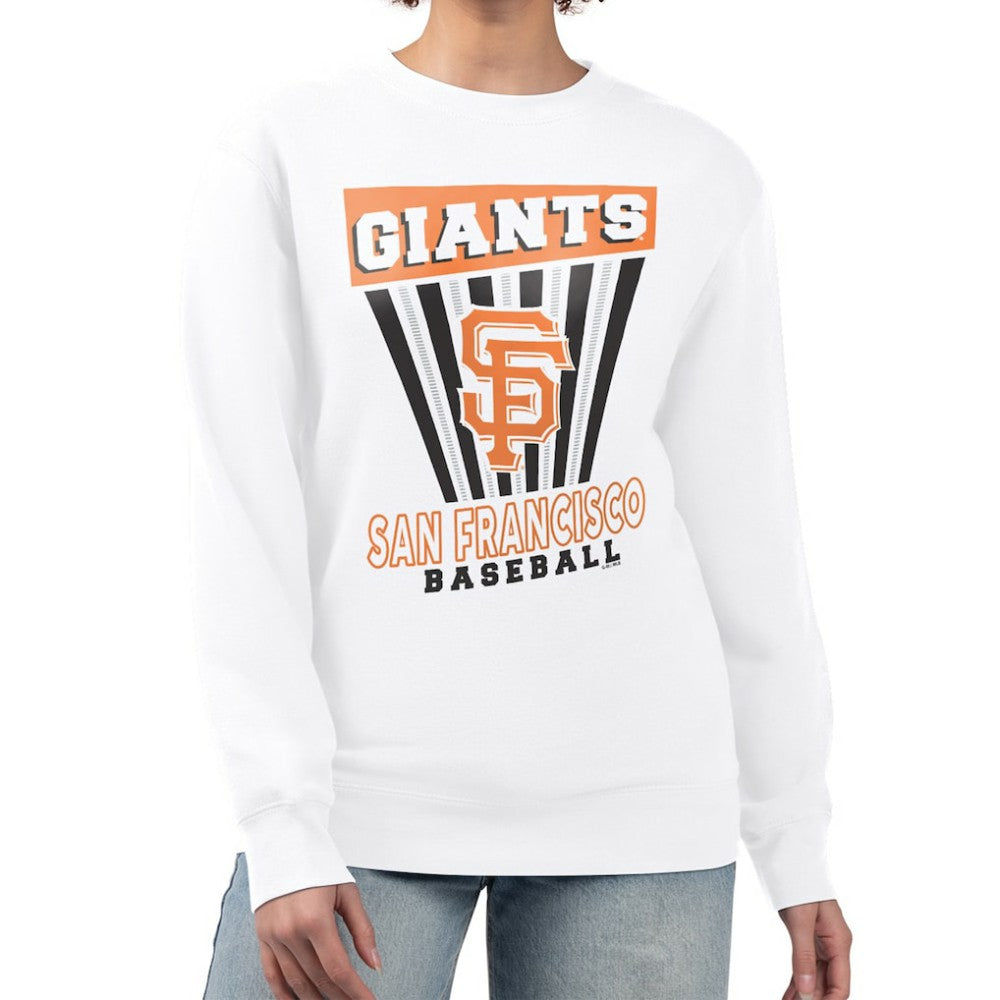 San Francisco Giants Starter Women's Poster Print Team Fleece Pullover Sweatshirt - White - MLB Lifestyle